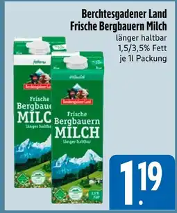 Edeka Berchtesgadener land frische bergbauern milch 1,5% fett Angebot