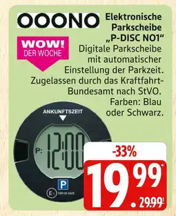 Marktkauf Ooono elektronische parkscheibe p-disc no1 blau Angebot