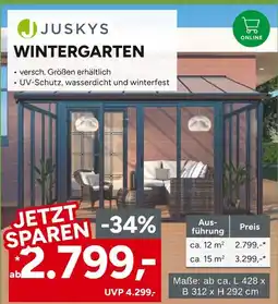 Marktkauf Juskys wintergarten ca. 12 m² Angebot