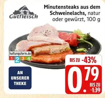 Marktkauf Gutfleisch minutensteaks aus dem schweinelachs Angebot