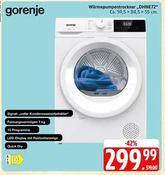 Marktkauf Gorenje wärmepumpentrockner dhne72 Angebot