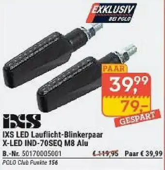 Polo Ixs Led Lauflicht-blinkerpaar X-led Ind 70seq M8 Alu Angebot