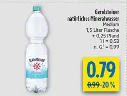 diska Gerolsteiner natürliches mineralwasser medium Angebot