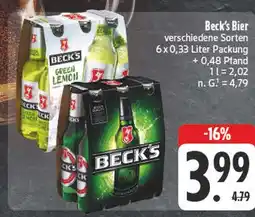 E-Center Beck's green lemon Angebot