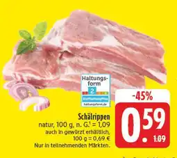 E-Center Schälrippen natur Angebot