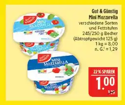 Marktkauf Gut & günstig mini mozzarella Angebot
