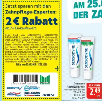 Marktkauf Sensodyne fluorid zahncreme Angebot