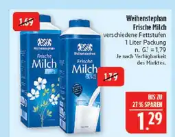 Marktkauf Weihenstephan frische milch 1,5% Angebot