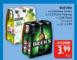 Marktkauf Beck's green lemon Angebot