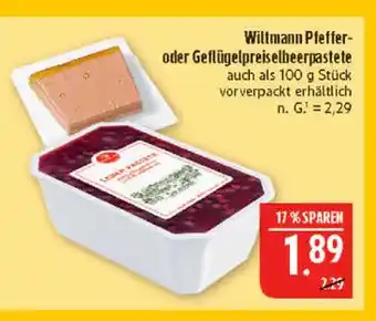 Marktkauf Wiltmann pfefferpastete Angebot