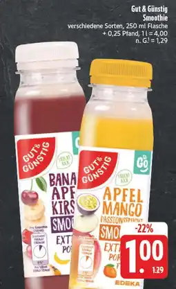 Edeka Gut & günstig smoothie banane apfel kirsche Angebot