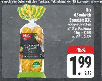 Edeka Ibis 4 sandwich baguettes xxl Angebot
