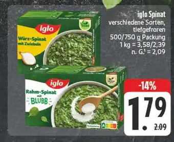 Edeka Iglo würz-spinat mit zwiebeln Angebot