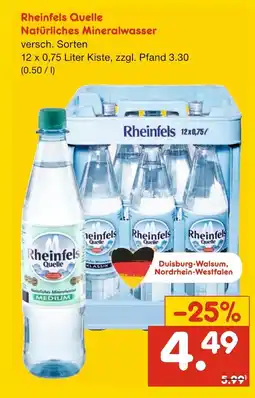 Netto Marken-Discount Rheinfels quelle natürliches mineralwasser Angebot