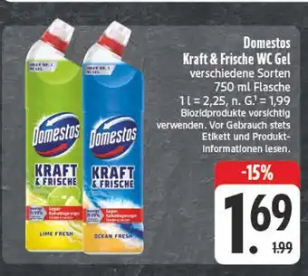 Edeka Domestos kraft & frische wc gel lime fresh Angebot