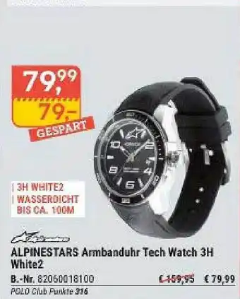 Polo Alpinestars Armbanduhr Tech Watch 3h White2 Angebot