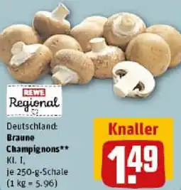 REWE Deutschland: Braune Champignons Angebot