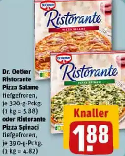 REWE Dr. Oetker Ristorante Pizza Salame oder Ristorante Pizza Spinaci Angebot