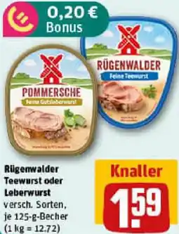 REWE Rügenwalder Teewurst oder Leberwurst Angebot