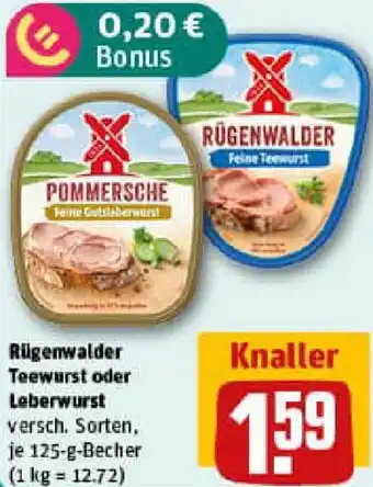 REWE Rügenwalder Teewurst oder Leberwurst Angebot