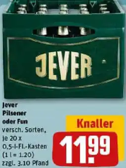 REWE Jever Pilsener oder Fun Angebot