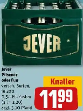 REWE Jever Pilsener oder Fun Angebot