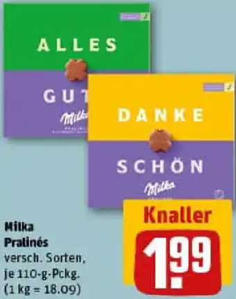 REWE Milka Pralinés Angebot