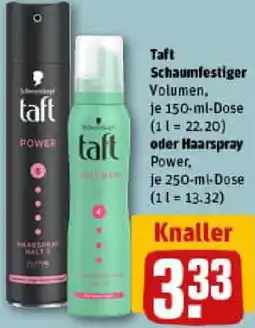 REWE Taft Schaumfestiger oder Haarspray Angebot