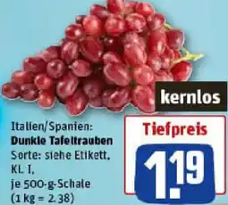 REWE Dunkle Tafeltrauben Angebot