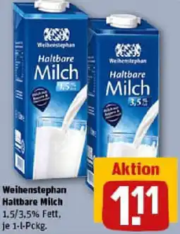 REWE Weihenstephan Haltbare Milch Angebot