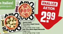 REWE Gustavo Gusto Pizza Amore Napoli Salame oder Pizza Amore Napoli Mozzarella Angebot