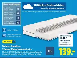 Lidl BADENIA TRENDLINE 7-Zonen-Kaltschaummatratze Angebot
