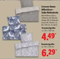Lidl LIVARNO home Mikrofaser-Satin-Bettwäsche Angebot