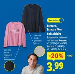 Lidl Esmara/Esmara Men Schlafshirt Angebot