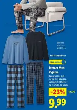 Lidl Esmara Men Pyjama Angebot