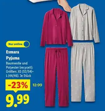 Lidl Esmara Pyjama Angebot