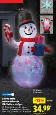 Lidl Livarno Home Selbstaufblasbare LED-Weihnachtsfigur Angebot