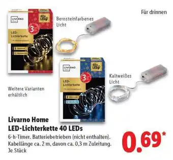 Lidl Livarno Home LED-Lichterkette 40 LEDs Angebot