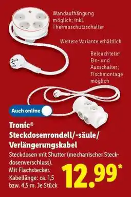 Lidl Tronic Steckdosenrondell/-säule/Verlängerungskabel Angebot