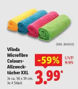 Lidl Vileda Microfibre Colours-Allzwecktücher XXL Angebot