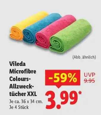 Lidl Vileda Microfibre Colours-Allzwecktücher XXL Angebot