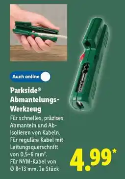 Lidl Parkside Abmantelungs-Werkzeug Angebot