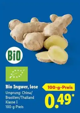 Lidl Bio Ingwer, lose Angebot