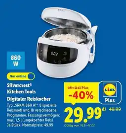 Lidl Silvercrest Kitchen Tools Digitaler Reiskocher Angebot