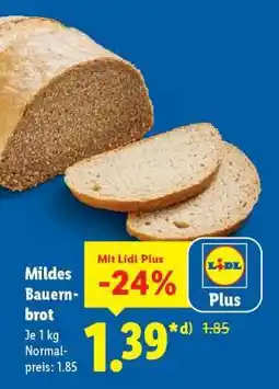 Lidl Mildes Bauernbrot Angebot