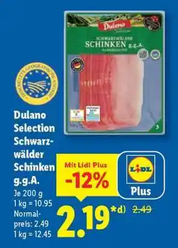 Lidl Dulano Selection Schwarzwälder Schinken g.g.A Angebot