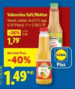 Lidl Valensina Saft/Nektar Angebot