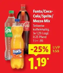 Lidl Fanta / Coca-Cola / Sprite / Mezzo Mix Angebot