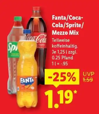 Lidl Fanta / Coca-Cola / Sprite / Mezzo Mix Angebot