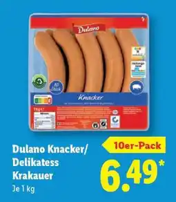 Lidl Dulano Knacker/Delikatess Krakauer Angebot
